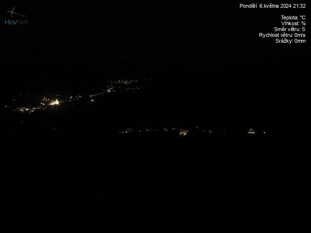 Aktuální snímek z webkamery umístěné ve Vranči na lyžařském vleku